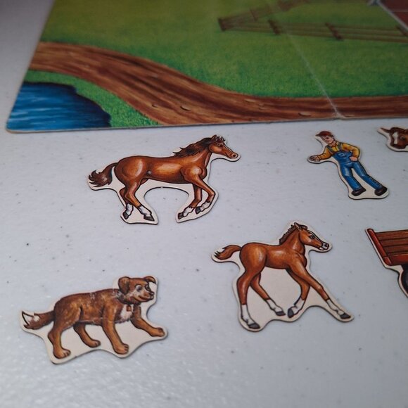 Create a Scene Magnetic Farm Travel Play Lamb Horse Foal Cow Tractor USA 90s - Picture 8 of 9